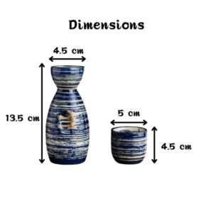 Éclats du crépuscule service sake dimensions