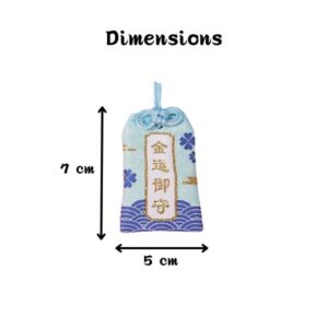 vague d'or omamori japonais bleu richesse et succes dimension