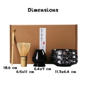 kit mactcha noir effet pierre 4 pieces dimensions