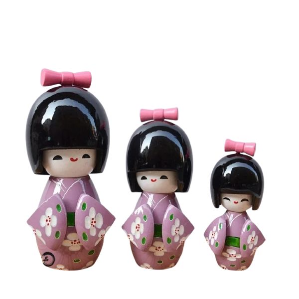 Poupée Kokeshi japonaise Miniature, artisanat traditionnel, Figurines de collection, Statues de fille pour Bar, bureau, Restaurant, ornement de décoration