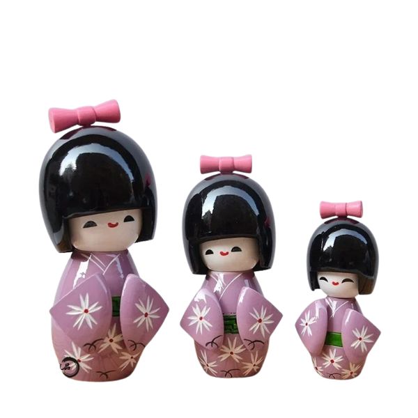 Statuette Kawaii Geisha Japonaise 25 Cm - Décoration Intérieure, Collection Belle Girl, Tissu Satin Et Mousse - 12