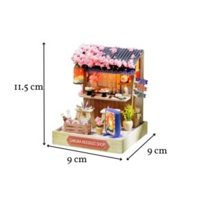 mini maquette japonaise en bois stand de soba nouilles sakura soba shop