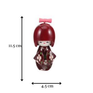poupee japon kokeshi kimono marron 11,5 cm