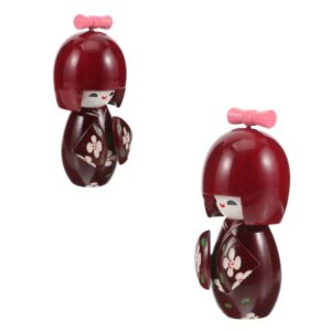 poupee japonaise kokeshi kimono marron 11,5 cm