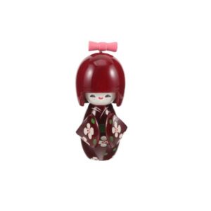 poupee kokeshi japon kimono marron 11,5 cm