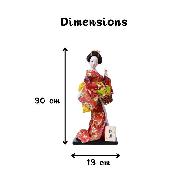 Figurine Solaire Geisha Japonaise Qui Hoche La Tête - Décoration De Voiture, Bureau Ou Maison - 7.7 Cm - 3