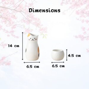service à saké japonais en forme de chat shochu dimensions