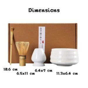 kit matcha japonais blanc shizuka dimensions