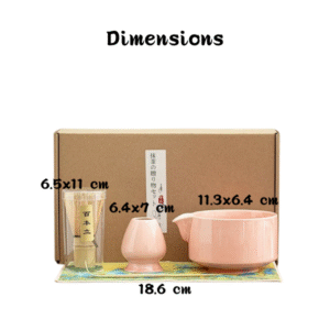 kit matcha japonais bol bec verseur rituel sakura dimensions