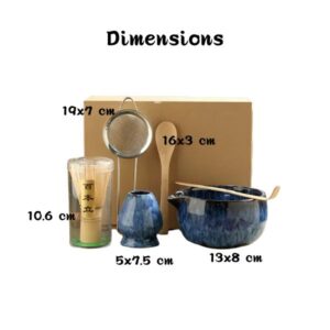 kit matcha japonais coffret tradition zen dimensions