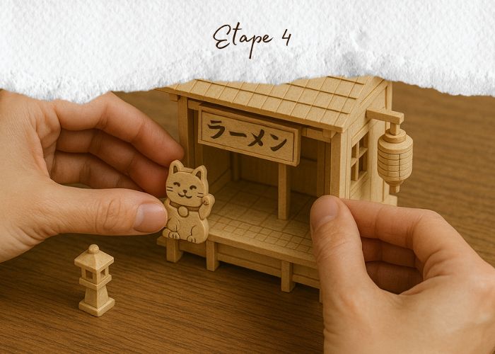 étape 4 ajouter les éléments décoratifs de la maquette japonaise
