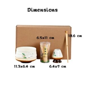 kit matcha japonais montagnes blanches en céramique dimensions