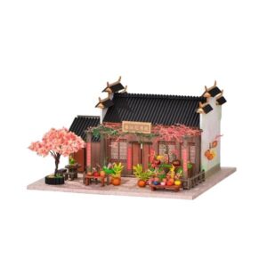 Kit Maison Japonaise Miniature – Maquette Bois Design Bibliothèque – Architecture Traditionnelle 3D – Cadeau DIY Adulte/Ado (10,5 X 10 X 14,5 Cm)